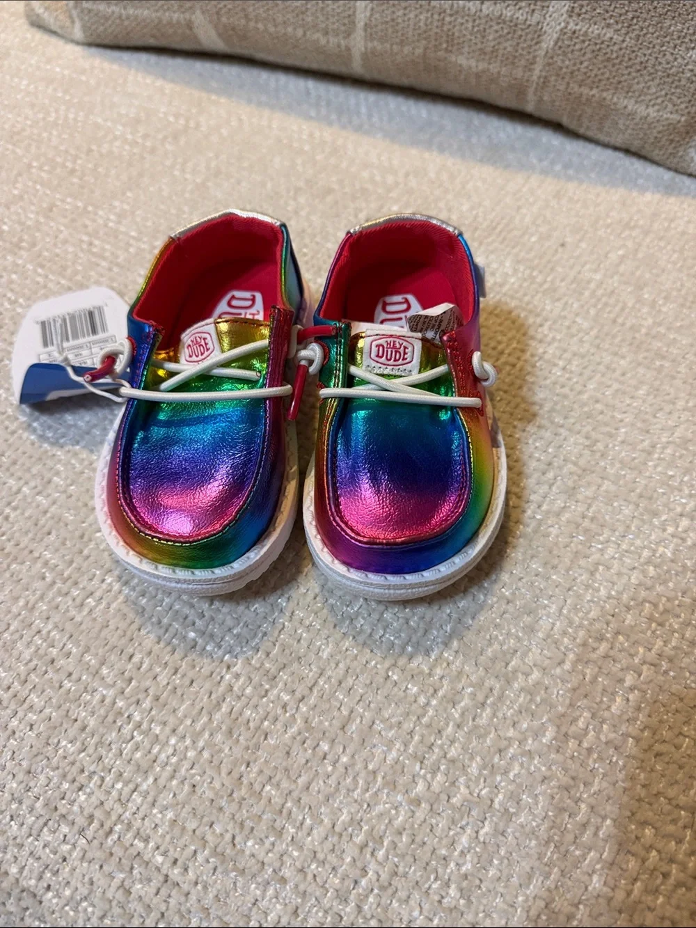 Hey Dude Rainbow Metallic Slip-On Baby Shoes in Multicolor